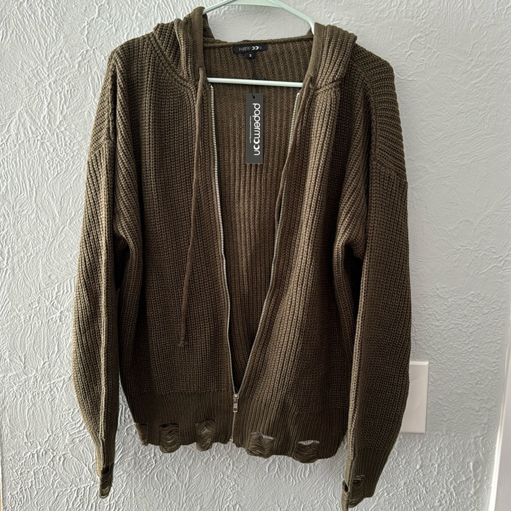 Papermoon distressed olive jacket